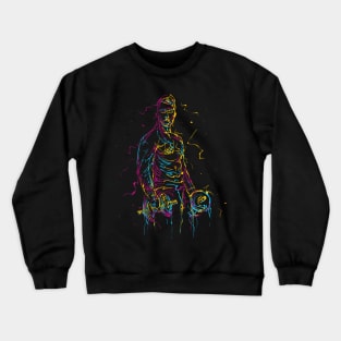 abstract colorful man working out with dumbbell Crewneck Sweatshirt